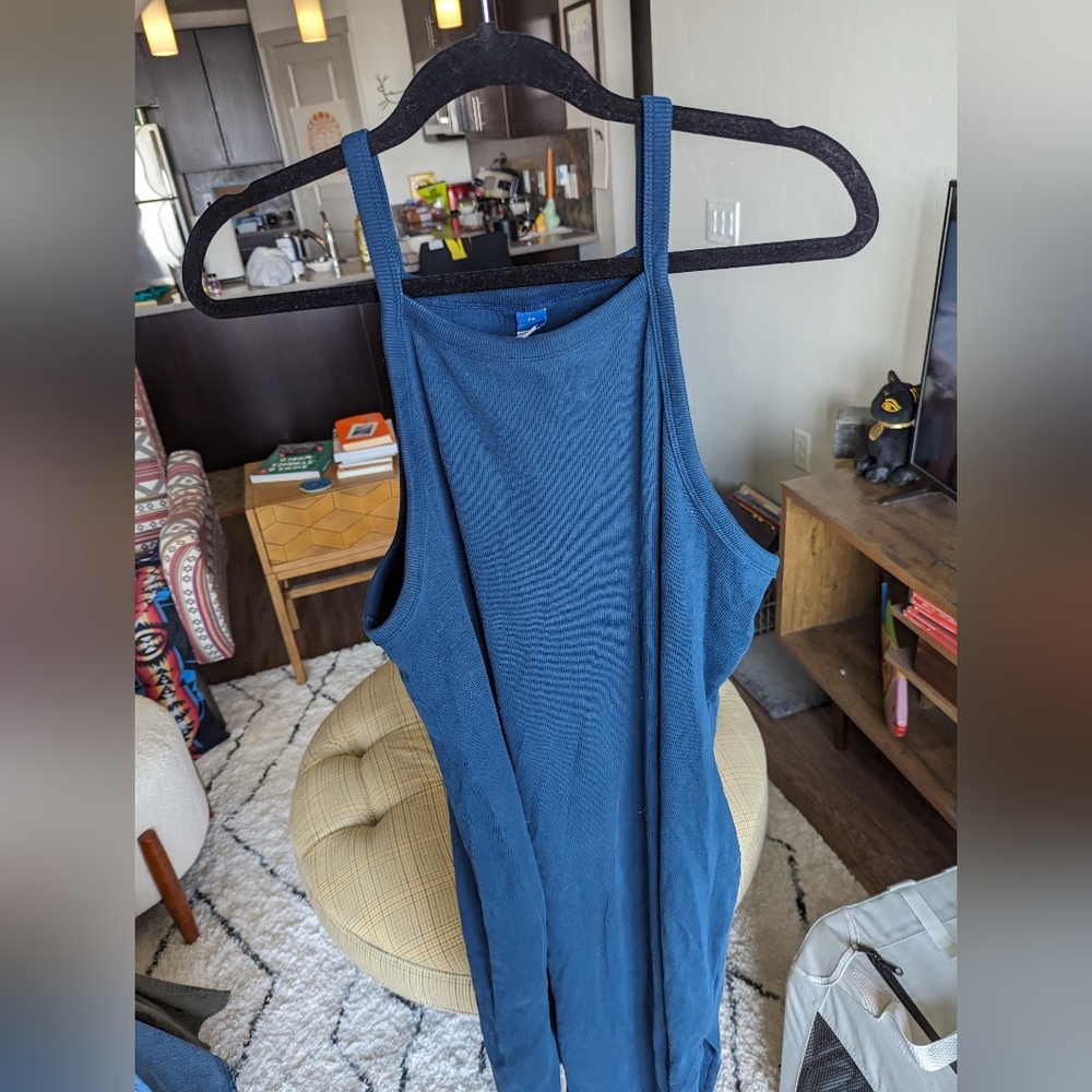 Royal blue high neck tank dress, size 2X